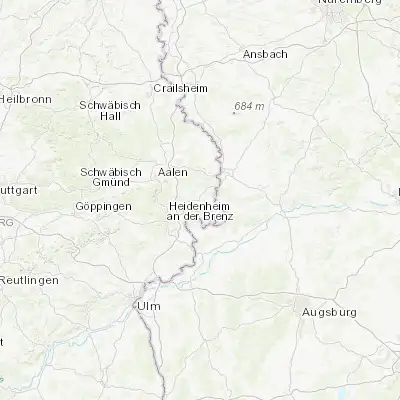 Map showing location of Neresheim (48.755110, 10.330410)