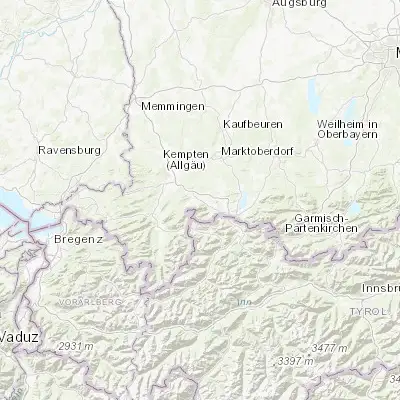 Map showing location of Nesselwang (47.623420, 10.502430)