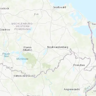 Map showing location of Neubrandenburg (53.564140, 13.275320)