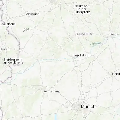 Map showing location of Neuburg an der Donau (48.732180, 11.187090)