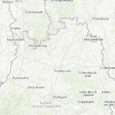 Map showing location of Neudenau (49.291810, 9.269750)