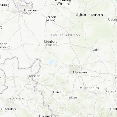 Map showing location of Neustadt am Rübenberge (52.504620, 9.458710)