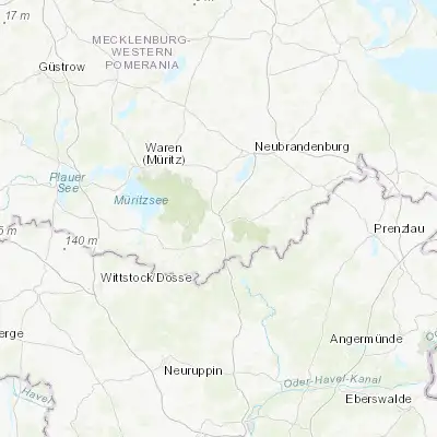 Map showing location of Neustrelitz (53.361300, 13.072920)