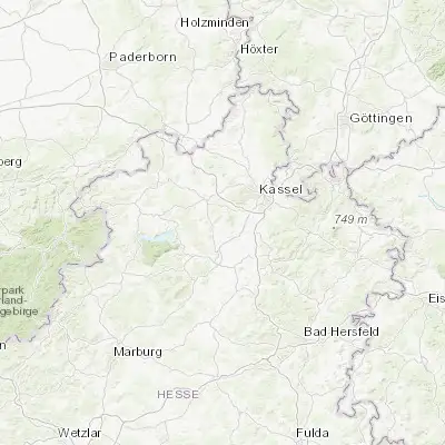 Map showing location of Niedenstein (51.233420, 9.310290)