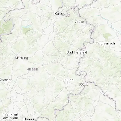 Map showing location of Niederaula (50.800000, 9.600000)