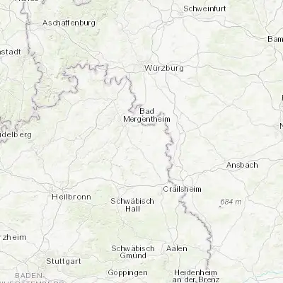 Map showing location of Niederstetten (49.400000, 9.919440)