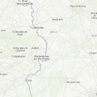 Map showing location of Nördlingen (48.851220, 10.488680)