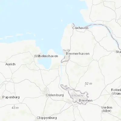 Map showing location of Nordenham (53.486100, 8.480930)