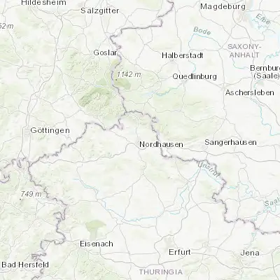 Map showing location of Nordhausen (51.501800, 10.795700)