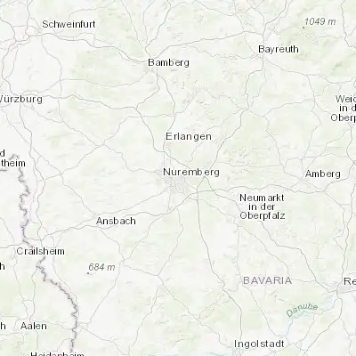 Map showing location of Nürnberg (49.454210, 11.077520)