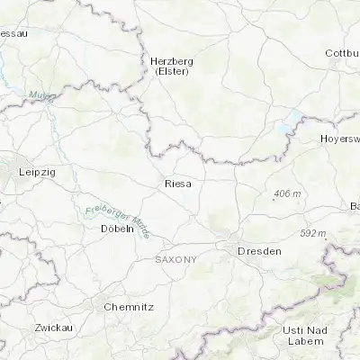 Map showing location of Nünchritz (51.299930, 13.385550)