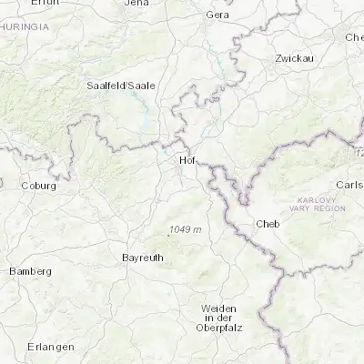 Map showing location of Oberkotzau (50.262360, 11.934840)