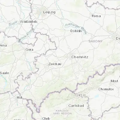 Map showing location of Oberlungwitz (50.782300, 12.707890)