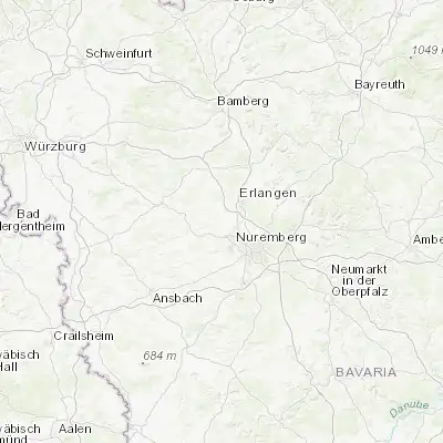 Map showing location of Obermichelbach (49.531170, 10.908910)