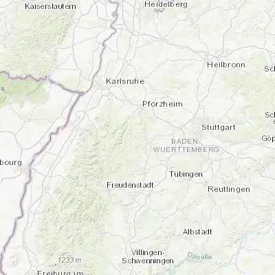 Map showing location of Oberreichenbach (48.733330, 8.666670)
