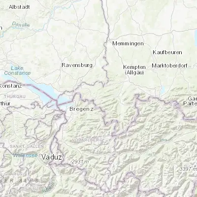 Map showing location of Oberstaufen (47.555680, 10.022450)