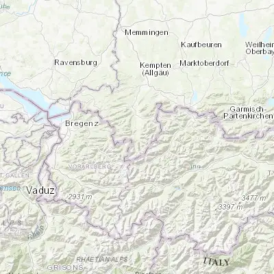 Map showing location of Oberstdorf (47.407240, 10.279390)