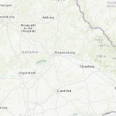 Map showing location of Obertraubling (48.966670, 12.166670)