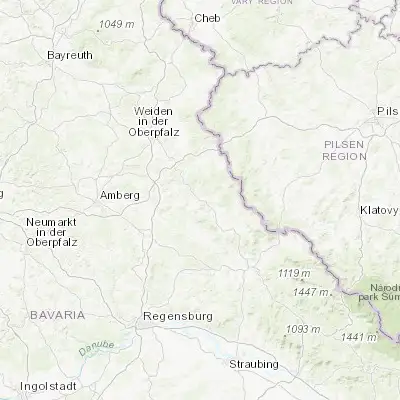 Map showing location of Oberviechtach (49.458090, 12.416690)