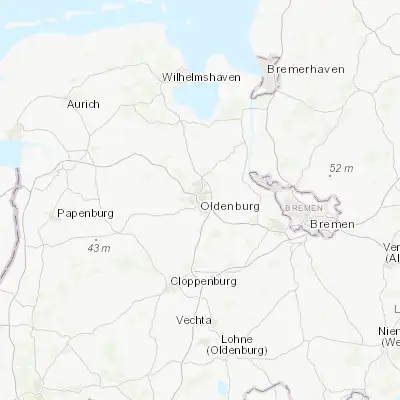 Map showing location of Oldenburg (53.141180, 8.214670)