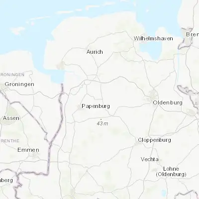 Map showing location of Ostrhauderfehn (53.133330, 7.616670)