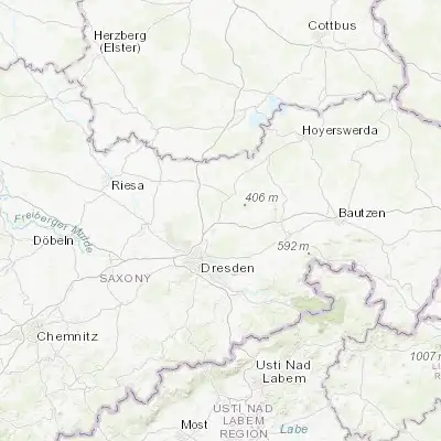 Map showing location of Ottendorf-Okrilla (51.183330, 13.833330)