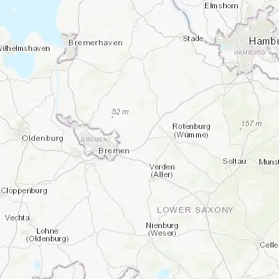 Map showing location of Ottersberg (53.109900, 9.144080)