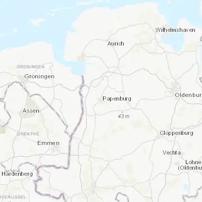 Map showing location of Papenburg (53.077380, 7.404440)