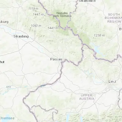 Map showing location of Passau (48.566500, 13.431220)
