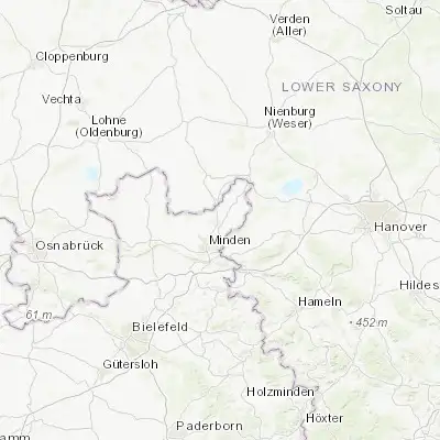 Map showing location of Petershagen (52.375130, 8.965380)