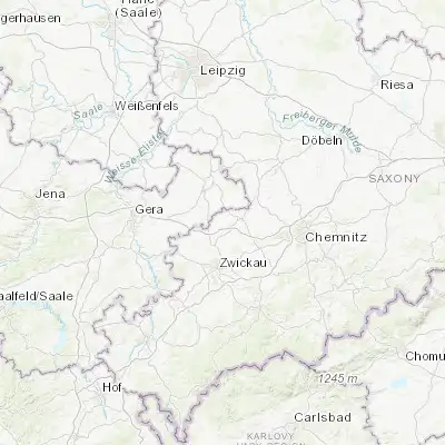 Map showing location of Pfaffroda (50.861340, 12.514970)