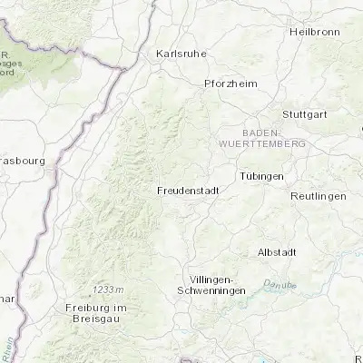Map showing location of Pfalzgrafenweiler (48.526500, 8.565820)