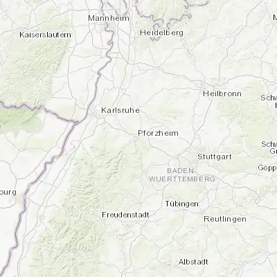 Map showing location of Pforzheim (48.884360, 8.698920)