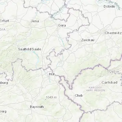 Map showing location of Plauen (50.497300, 12.137820)