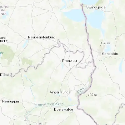 Map showing location of Prenzlau (53.316250, 13.862610)