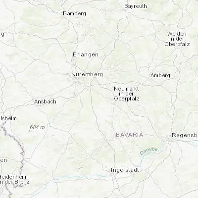 Map showing location of Pyrbaum (49.296220, 11.286550)
