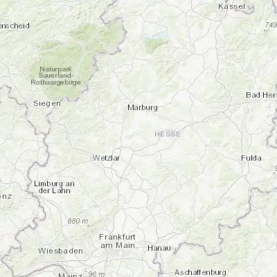 Map showing location of Rabenau (50.677530, 8.864250)