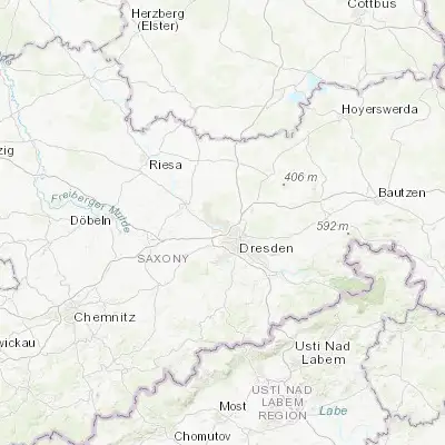 Map showing location of Radebeul (51.106540, 13.660470)