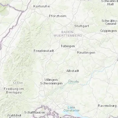 Map showing location of Rangendingen (48.381680, 8.889400)