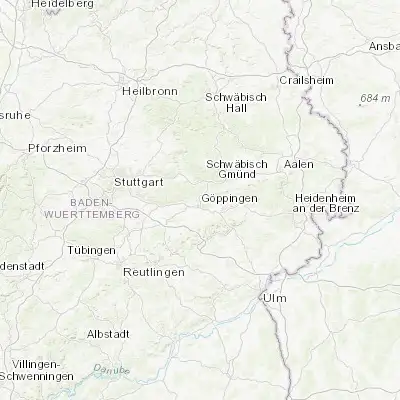 Map showing location of Rechberghausen (48.730800, 9.644190)
