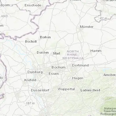 Map showing location of Recklinghausen (51.613790, 7.197380)