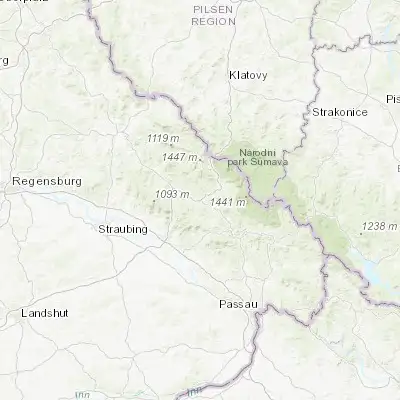 Map showing location of Regen (48.971900, 13.128240)