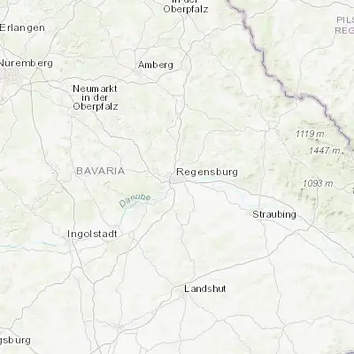 Map showing location of Regensburg (49.015130, 12.101610)