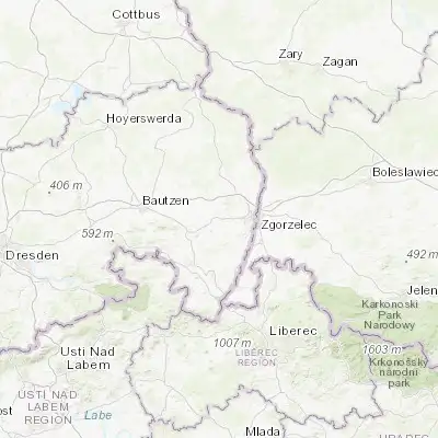 Map showing location of Reichenbach (51.141440, 14.802700)