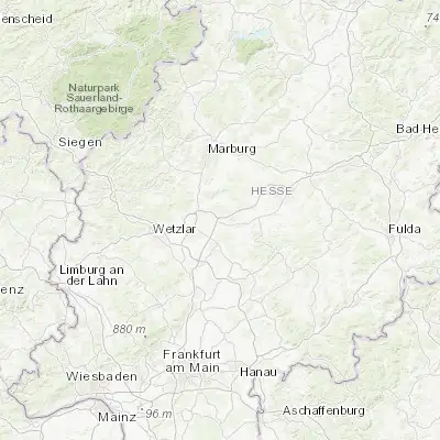 Map showing location of Reiskirchen (50.600000, 8.833330)