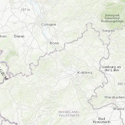 Map showing location of Rheinbrohl (50.500000, 7.333330)
