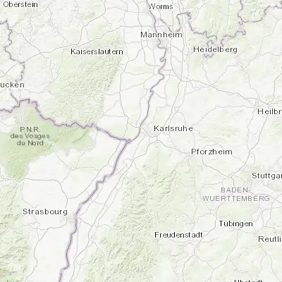 Map showing location of Rheinstetten (48.968500, 8.307040)