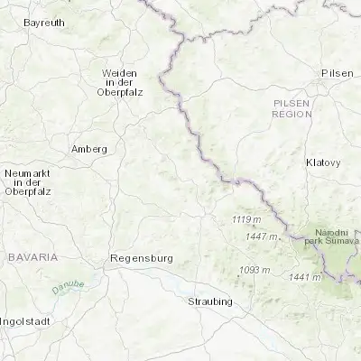 Map showing location of Rötz (49.343160, 12.529630)