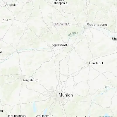Map showing location of Rohrbach (48.616670, 11.566670)