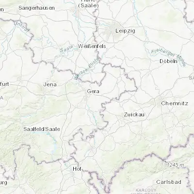 Map showing location of Ronneburg (50.863400, 12.186660)